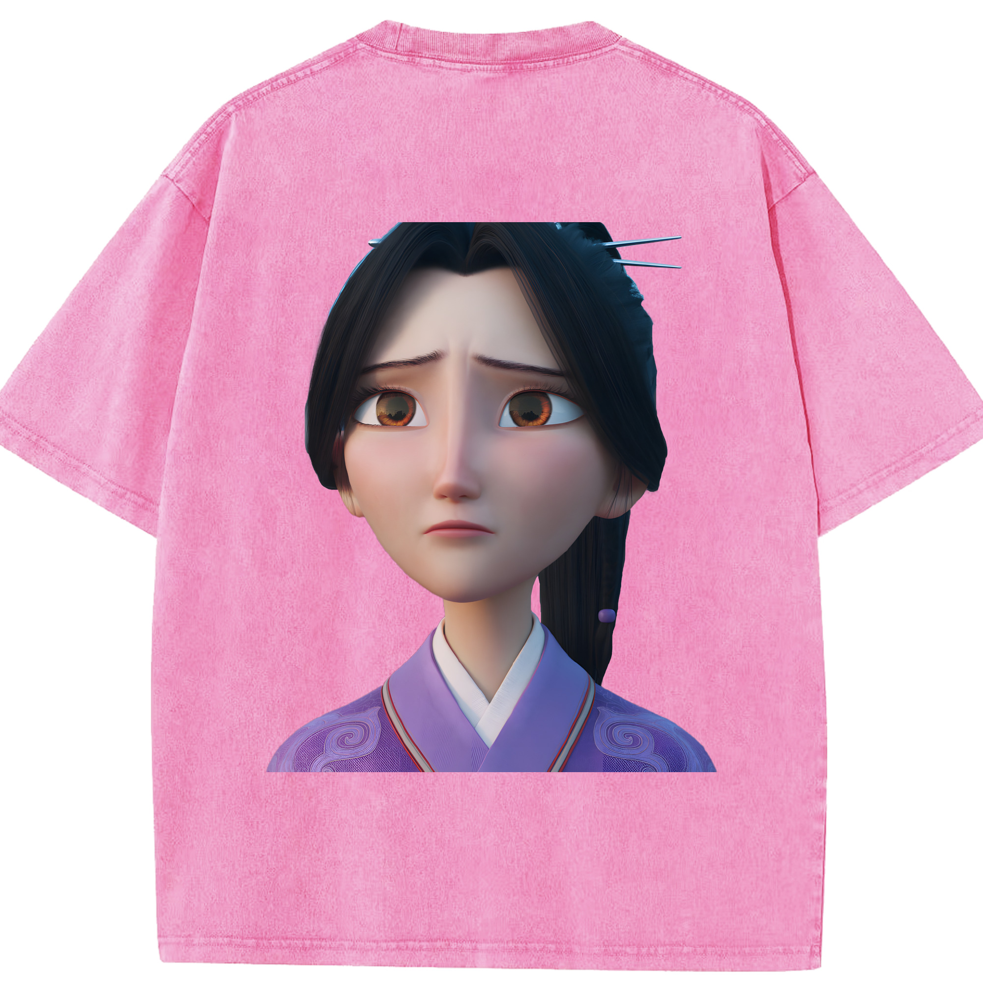 （画像用） Ne Zha 2 ナタ 魔童の大暴れ 綿100% ヴィンテージ風 半袖Tシャツ（背面プリント）